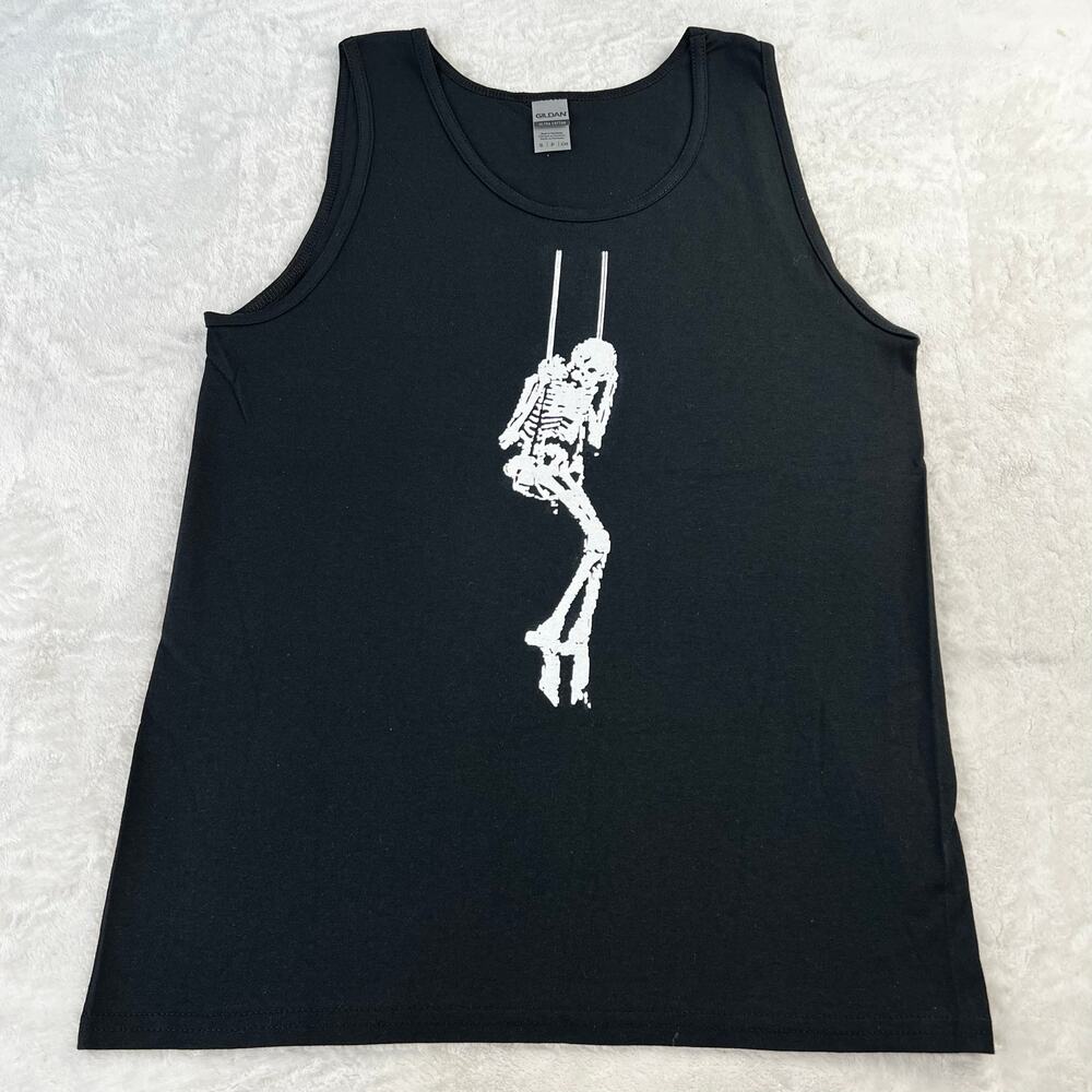 Skeleton On Swing Blank Tank Top Shirt Size Medium Unisex